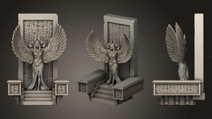 Египетские статуи и рельефы (Исида, STKE_0099) 3D модель для ЧПУ станка